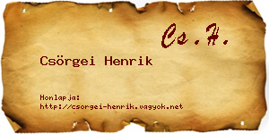 Csörgei Henrik névjegykártya
