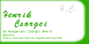 henrik csorgei business card