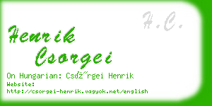 henrik csorgei business card